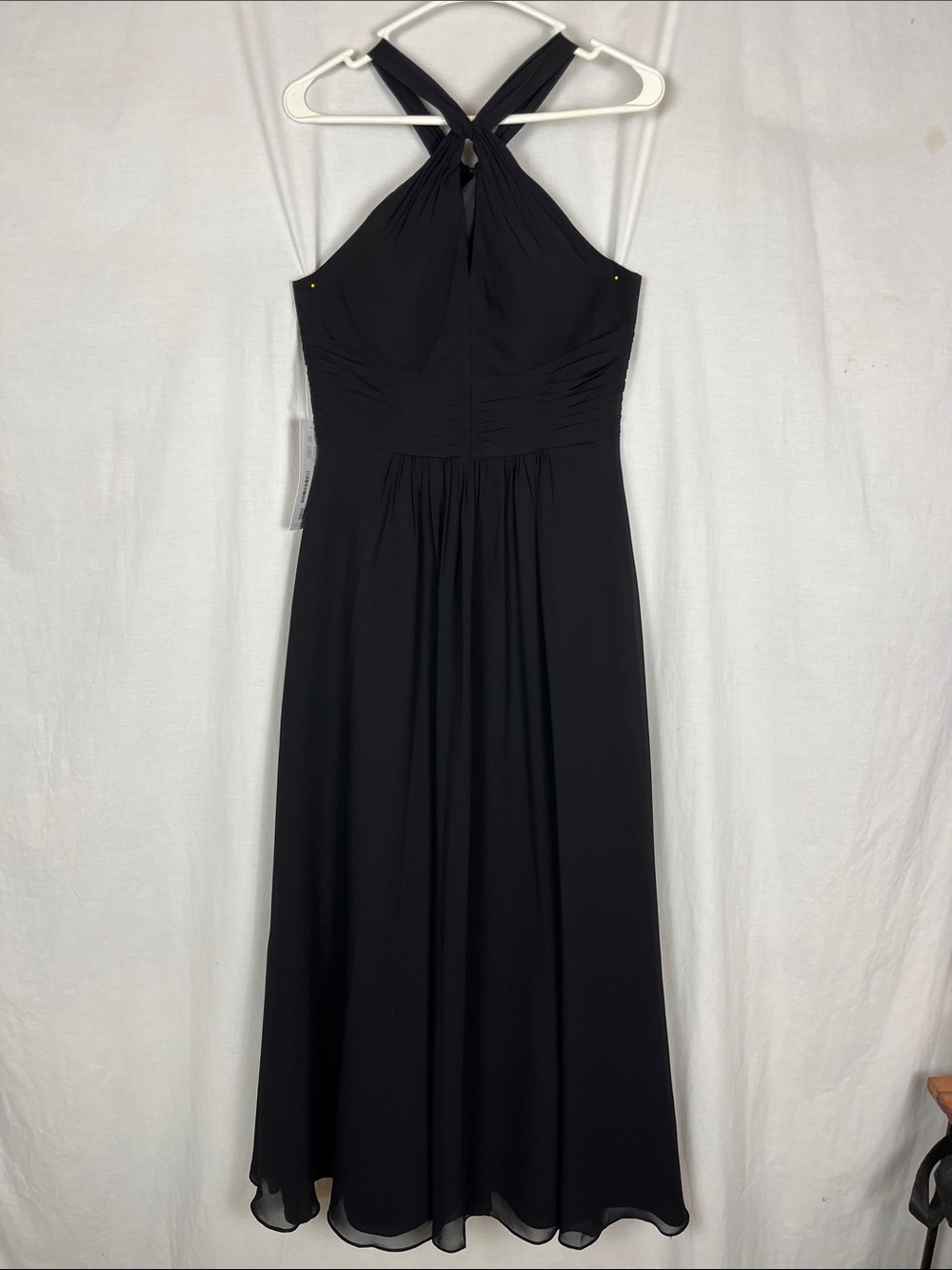 NWT Azazie Black Bobbie Halter Top Maxi Formal Dress